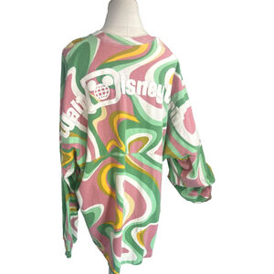 Disney Spirit Jersey Shirt Womens XXL Walt Disney World Retro Swirl Pink Green